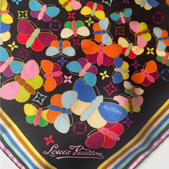 Louis Vuitton Colorful Monogram Silk Butterfly Scarf - Picture 1 of 16